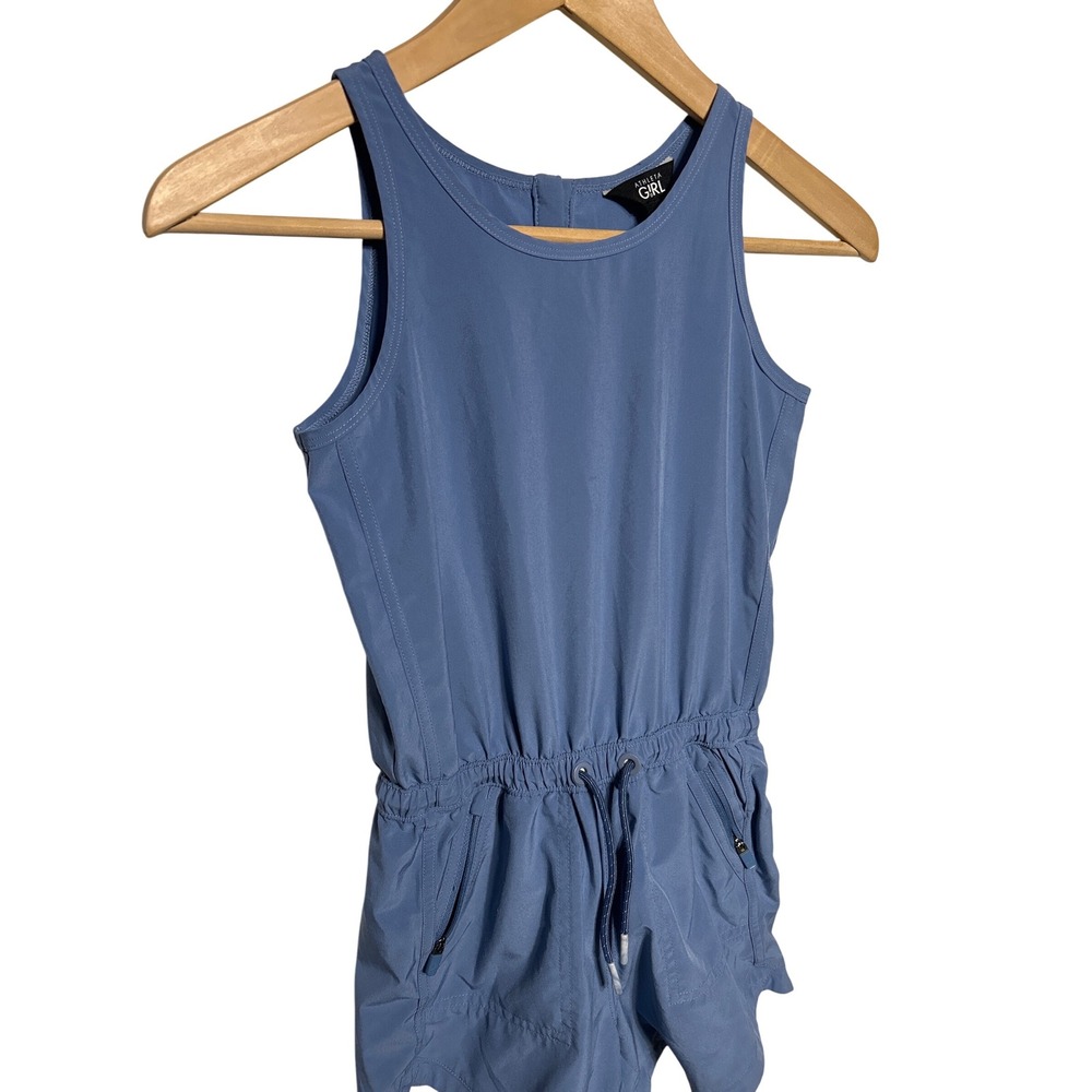 Athleta Girl On The Go Romper‎ Jumpsuit Swept Away Blue Size M 8-10 Retail: $58